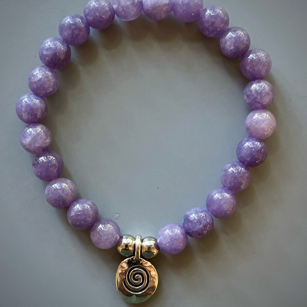 Purple Jade Handcrafted Bead Bracelet